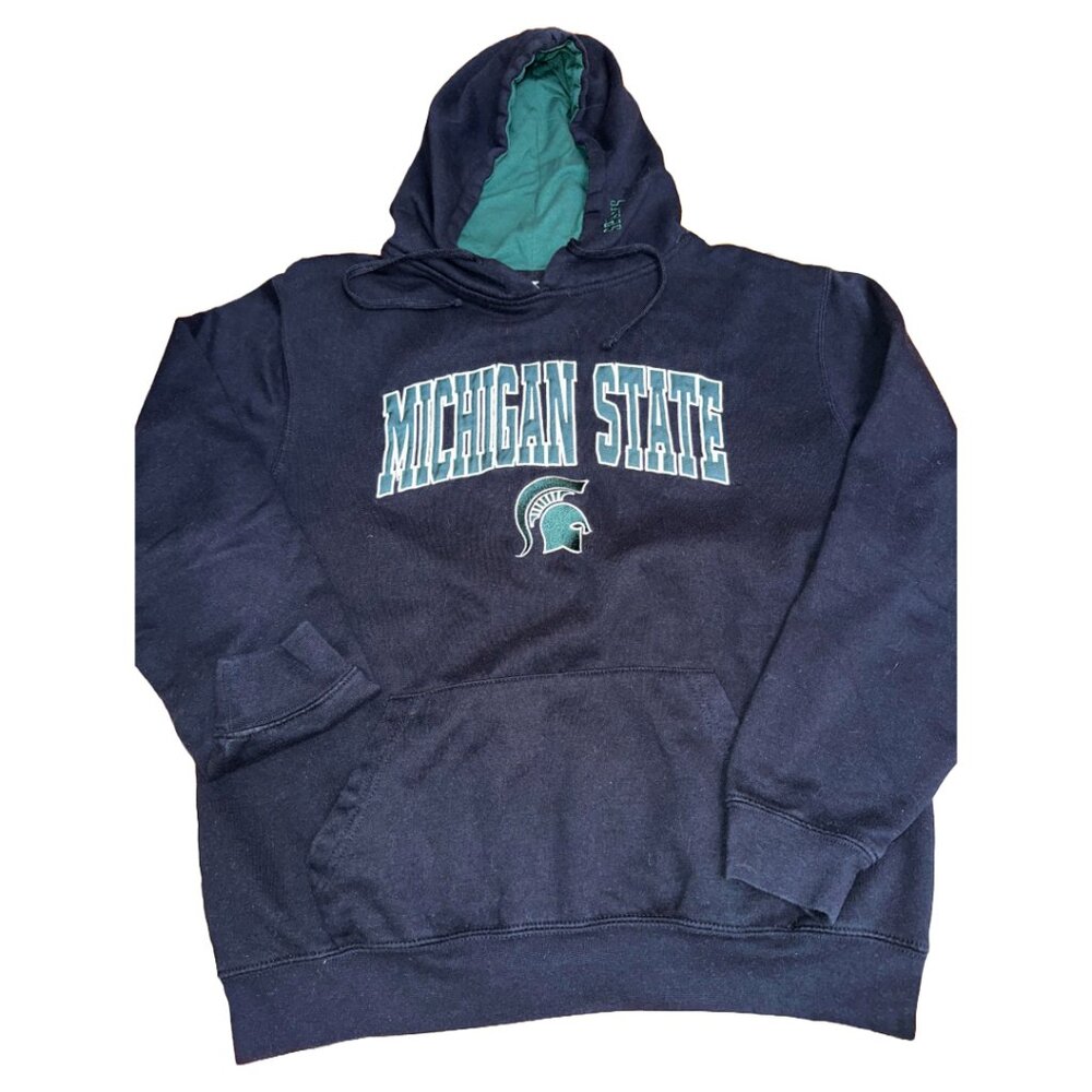 Michigan State Spartans Men’s Size L Black Pullover Athletic Hoodie Colosseum